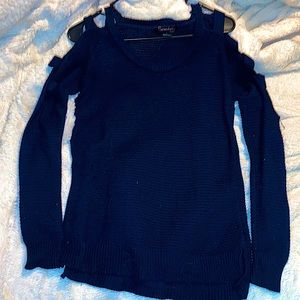 Navy blue knitted sweater